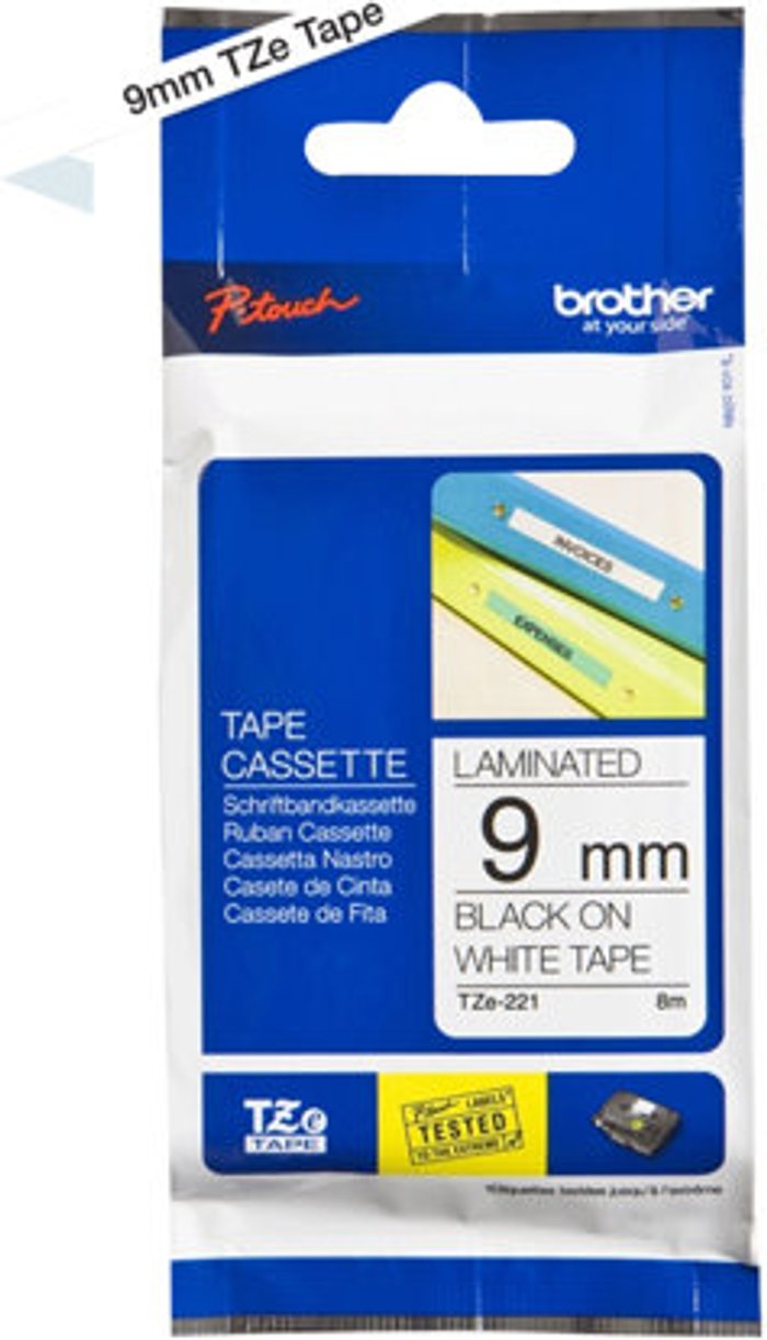 Currys Business | Brother Brother TZe-221 - laminated tape - 1 cassette(s) - Roll (0.9 cm x 8 m) Brother Brother TZe-221 - laminated tape - 1 cassette(s) - Roll (0.9 cm x 8 m)