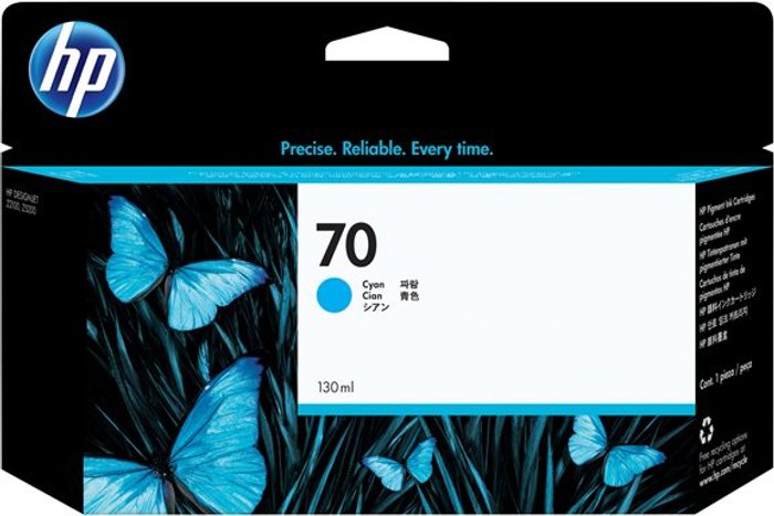 Currys Business | HP HP 70 - cyan - original - DesignJet - ink cartridge HP HP 70 - cyan - original - DesignJet - ink cartridge
