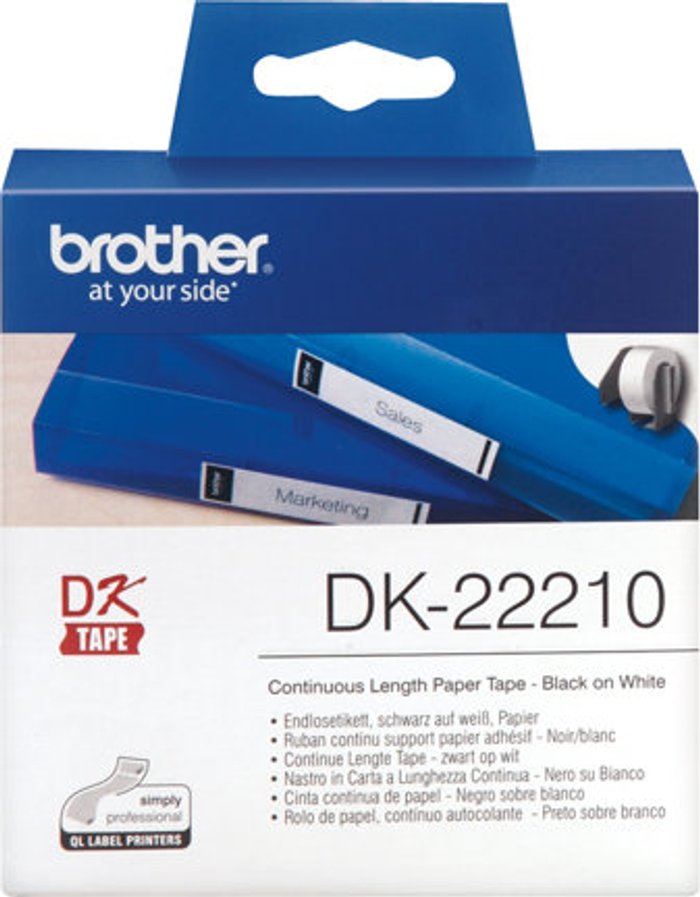 Currys Business | Brother Brother DK-22210 - labels - Roll (2.9 cm x 30.5 m) Brother Brother DK-22210 - labels - Roll (2.9 cm x 30.5 m)