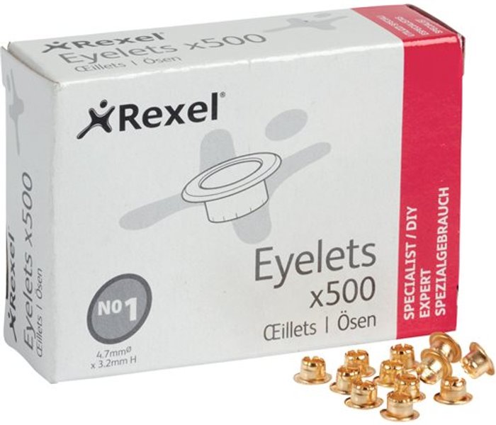 Currys Business | Rexel Rexel Eyelets 4.7mm x 3.2mm (Pack of 500) 20320050 Rexel Rexel Eyelets 4.7mm x 3.2mm (Pack of 500) 20320050