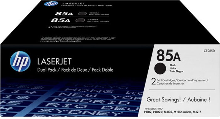 Currys Business | HP HP 85A - 2-pack - black - original - LaserJet - toner cartridge (CE285AD) HP HP 85A - 2-pack - black - original - LaserJet - toner cartridge (CE285AD)
