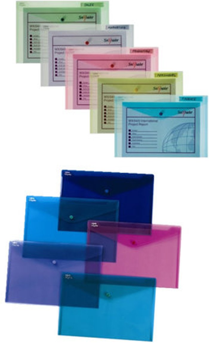 Currys Business | SNOPAKE Snopake Polyfile - document wallet - for Folio, A4 Plus - capacity: 100 sheets - classic blue (pack of 5) SNOPAKE Snopake Polyfile - document wallet - for Folio, A4 Plus - capacity: 100 sheets - classic blue (pack of 5)