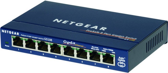 Currys Business | Netgear NETGEAR GS108 - switch - 8 ports - unmanaged Netgear NETGEAR GS108 - switch - 8 ports - unmanaged
