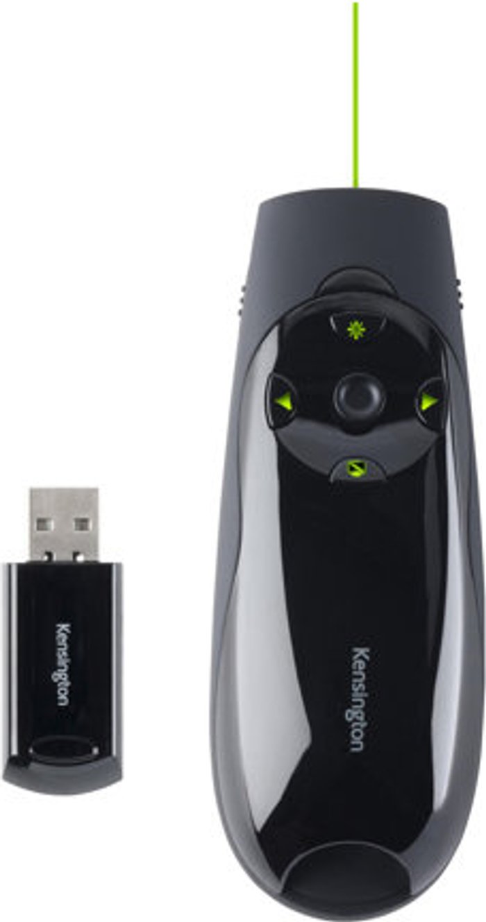 Currys Business | ACCO-REXEL Kensington Presenter Expert Green Laser with Cursor Control presentation remote control - black ACCO-REXEL Kensington Presenter Expert Green Laser with Cursor Control presentation remote control - black