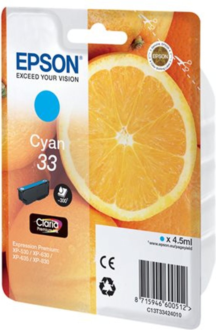 Currys Business | Epson Epson 33 - cyan - original - ink cartridge Epson Epson 33 - cyan - original - ink cartridge