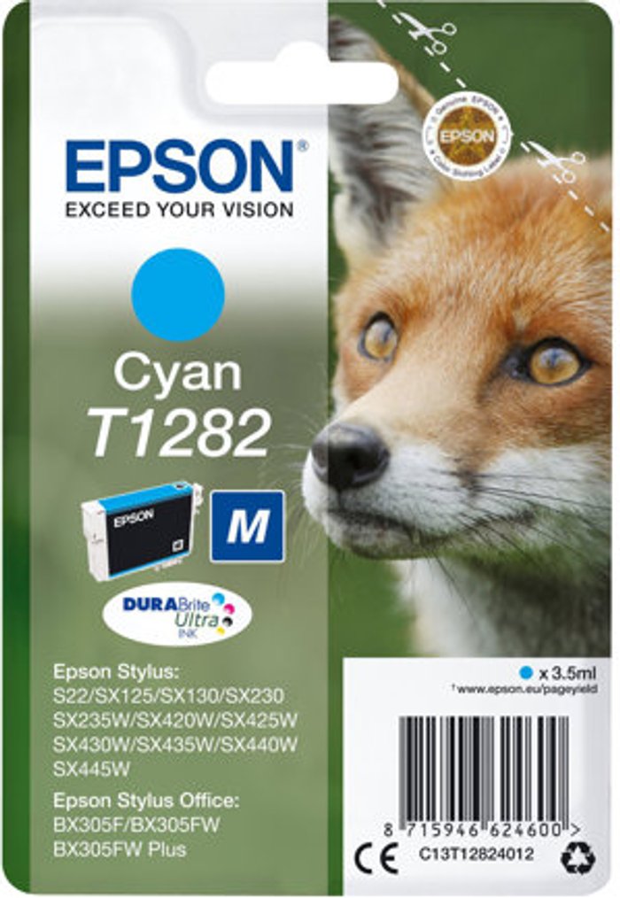 Currys Business | Epson Epson T1282 - M size - cyan - original - ink cartridge Epson Epson T1282 - M size - cyan - original - ink cartridge