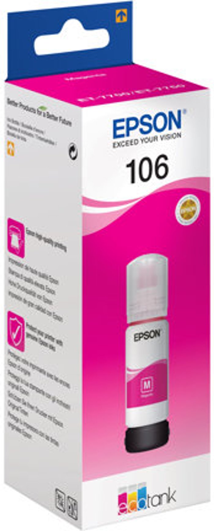 Currys Business | Epson Epson 106 Ink Bottle EcoTank Magenta C13T00R340 Epson Epson 106 Ink Bottle EcoTank Magenta C13T00R340