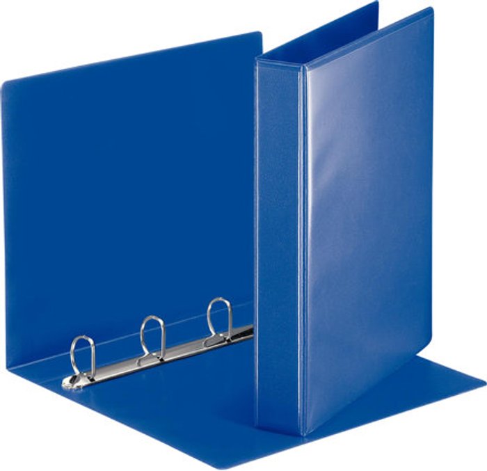 Currys Business | Esselte Esselte ESSENTIALS - presentation ring binder - for A4 - capacity: 280 sheets - blue Esselte Esselte ESSENTIALS - presentation ring binder - for A4 - capacity: 280 sheets - blue