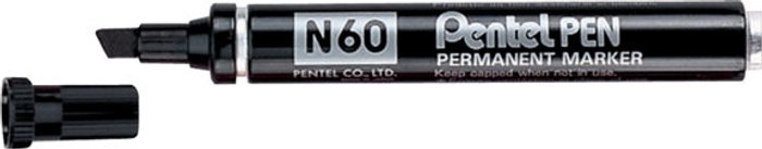 Currys Business | Pentel Pentel N60 Permanent Marker Chisel Tip Black Pack of 12 N60-A Pentel Pentel N60 Permanent Marker Chisel Tip Black Pack of 12 N60-A