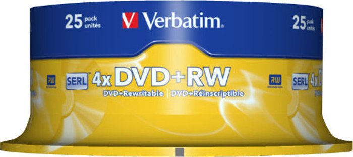 Currys Business | Verbatim Verbatim - DVD+RW x 25 - 4.7 GB - storage media Verbatim Verbatim - DVD+RW x 25 - 4.7 GB - storage media