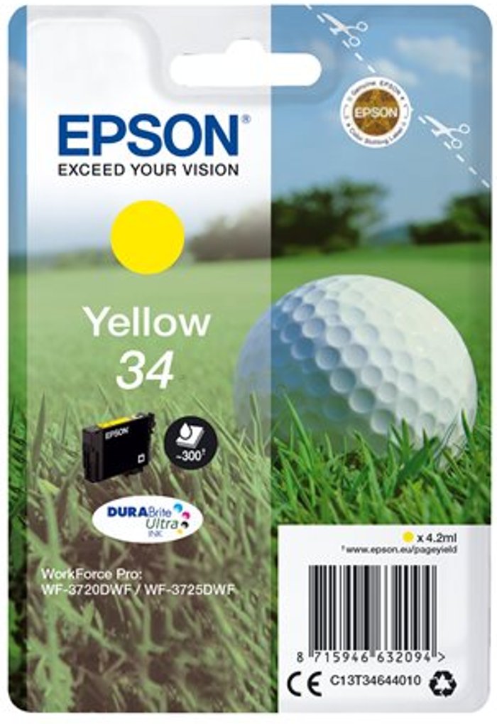 Currys Business | Epson EPSON Golf Ball 34 Yellow Ink Cartridge Epson EPSON Golf Ball 34 Yellow Ink Cartridge
