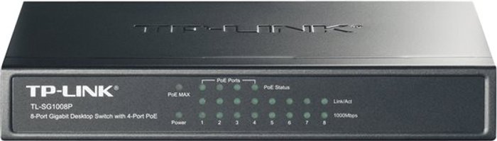 Currys Business | TP Link TP-Link 8-Port Gigabit Desktop PoE Switch TL-SG1008P TP Link TP-Link 8-Port Gigabit Desktop PoE Switch TL-SG1008P