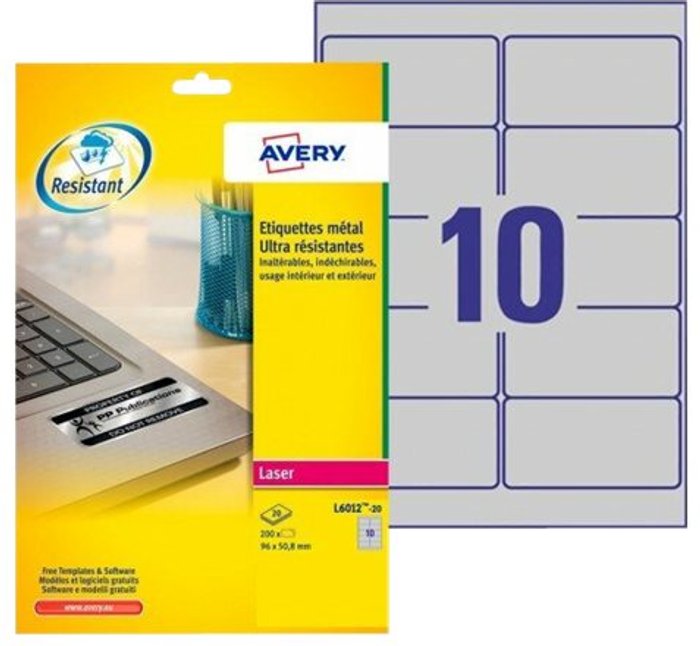 Currys Business | Avery Avery Heavy Duty Laser Labels - labels - 200 pcs. - 50.8 x 96 mm Avery Avery Heavy Duty Laser Labels - labels - 200 pcs. - 50.8 x 96 mm