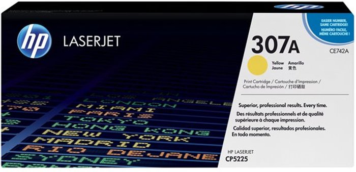 Currys Business | HP HP 307A - yellow - original - LaserJet - toner cartridge (CE742A) HP HP 307A - yellow - original - LaserJet - toner cartridge (CE742A)