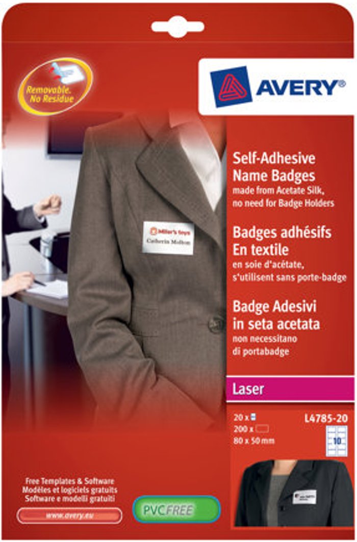 Currys Business | Avery Avery - name badge labels - 200 label(s) - 50 x 80 mm Avery Avery - name badge labels - 200 label(s) - 50 x 80 mm