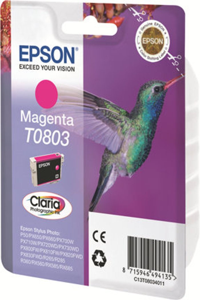 Currys Business | Epson Epson T0803 - magenta - original - ink cartridge Epson Epson T0803 - magenta - original - ink cartridge