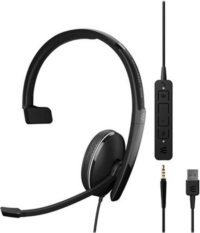 Currys Business | Epos Sennheiser Epos Adapt 135 T Monaural USB Headset with 3.5mm Jack Black 1000900 Epos Sennheiser Epos Adapt 135 T Monaural USB Headset with 3.5mm Jack Black 1000900