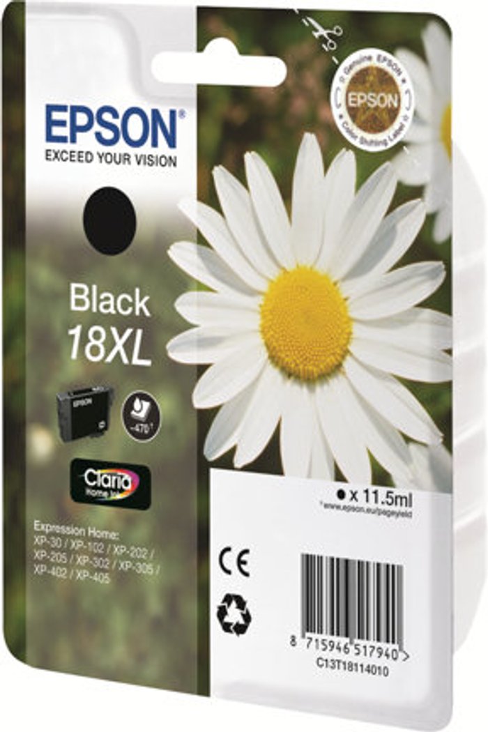 Currys Business | Epson Epson 18XL - XL - black - original - ink cartridge Epson Epson 18XL - XL - black - original - ink cartridge