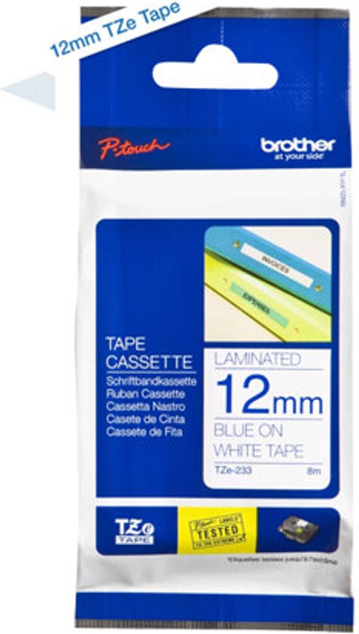 Currys Business | Brother Brother TZe-233 - laminated tape - 1 cassette(s) - Roll (1.2 cm x 8 m) Brother Brother TZe-233 - laminated tape - 1 cassette(s) - Roll (1.2 cm x 8 m)