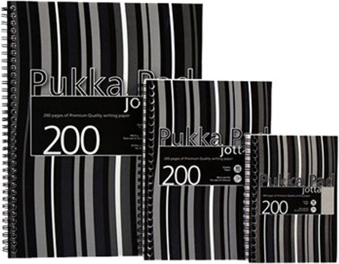 Currys Business | Pukka Pukka Pad Stripes Polypropylene Wirebound Jotta Notebook 200 Pages A5 Black (Pack of 3) JP021 Pukka Pukka Pad Stripes Polypropylene Wirebound Jotta Notebook 200 Pages A5 Black (Pack of 3) JP021