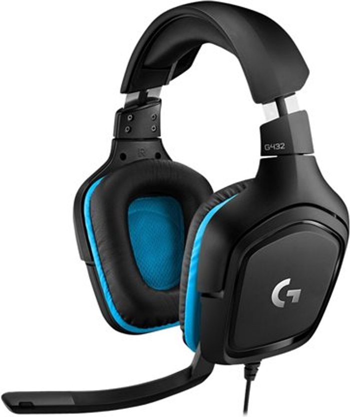 Currys Business | Logitech LOGITECH G432 Gaming Headset - Black & Blue, Black,Blue Logitech LOGITECH G432 Gaming Headset - Black & Blue, Black,Blue
