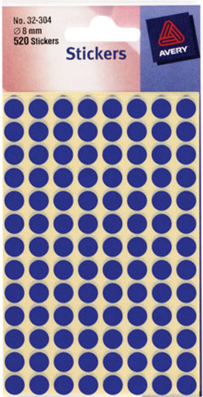 Currys Business | Avery Avery colour coding dot - 0.8 cm diameter - blue (pack of 520) Avery Avery colour coding dot - 0.8 cm diameter - blue (pack of 520)
