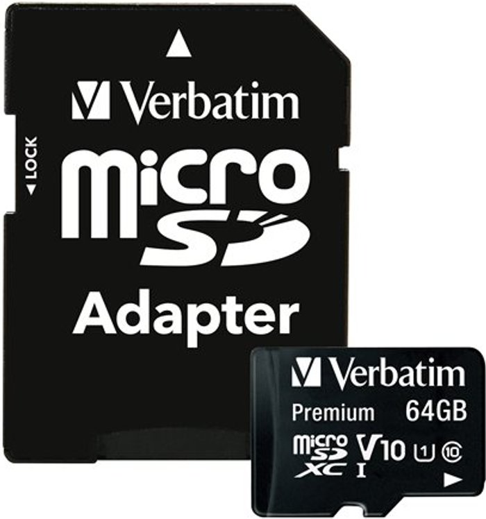 Currys Business | Verbatim Verbatim 64GB Micro SD Card - Class 10 with Adaptor Verbatim Verbatim 64GB Micro SD Card - Class 10 with Adaptor