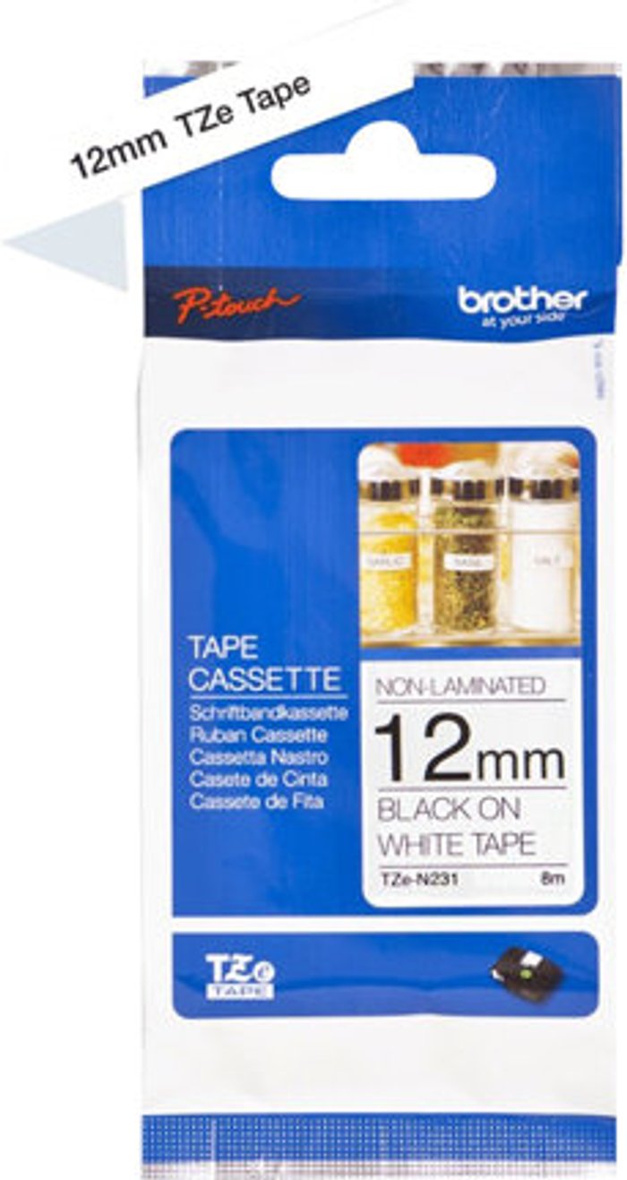 Currys Business | Brother Brother TZe-N231 - non-laminated tape - 1 cassette(s) - Roll (1.2 cm x 8 m) Brother Brother TZe-N231 - non-laminated tape - 1 cassette(s) - Roll (1.2 cm x 8 m)