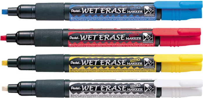 Currys Business | Pentel Pentel Liquid Chalk Marker White 4 Pack SMW26/4 Pentel Pentel Liquid Chalk Marker White 4 Pack SMW26/4