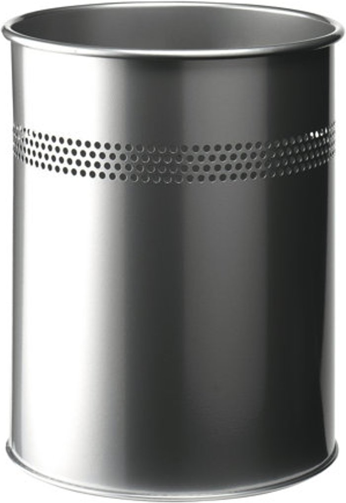 Currys Business | Durable Durable Metal Waste Bin 15 Litre Silver 3300/23 Durable Durable Metal Waste Bin 15 Litre Silver 3300/23