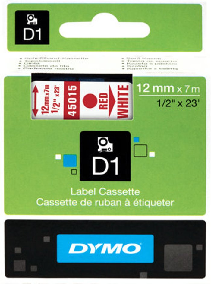 Currys Business | Dymo DYMO D1 - label tape - 1 cassette(s) - Roll (1.2 cm x 7 m) Dymo DYMO D1 - label tape - 1 cassette(s) - Roll (1.2 cm x 7 m)