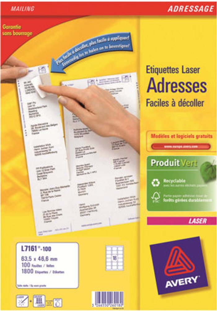 Currys Business | Avery Avery - address labels - 1800 label(s) - 63.5 x 46.6 mm Avery Avery - address labels - 1800 label(s) - 63.5 x 46.6 mm