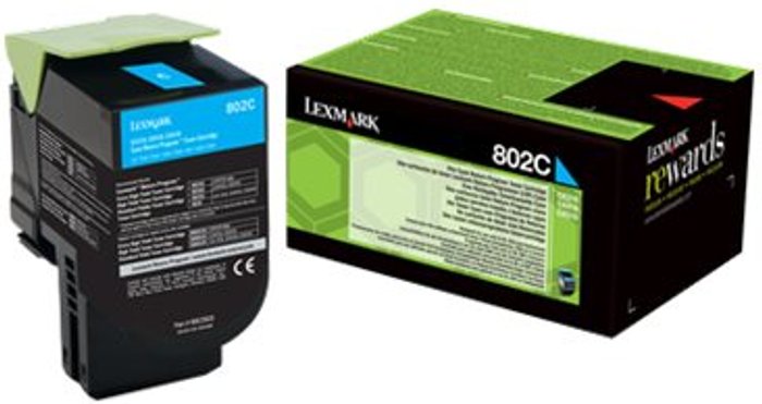 Currys Business | Lexmark Lexmark 802C - cyan - original - toner cartridge - LCCP, LRP Lexmark Lexmark 802C - cyan - original - toner cartridge - LCCP, LRP