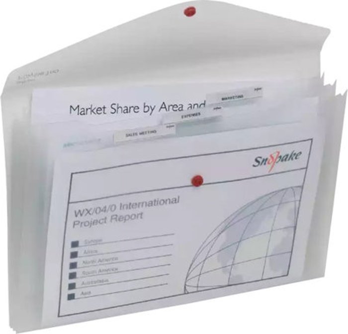 Currys Business | SNOPAKE Snopake Polyfile Trio Foolscap - expanding file - capacity: 150 sheets - tabbed - clear (pack of 5) SNOPAKE Snopake Polyfile Trio Foolscap - expanding file - capacity: 150 sheets - tabbed - clear (pack of 5)