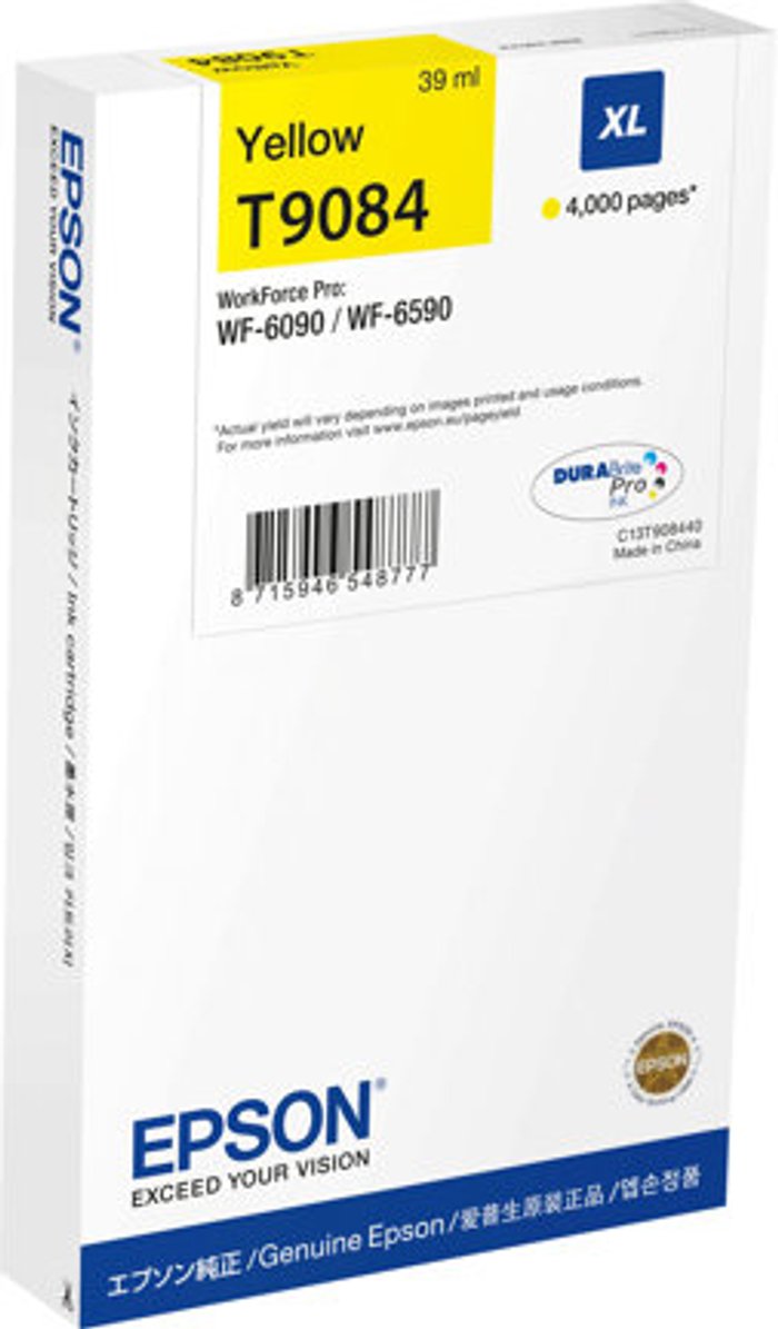 Currys Business | Epson Epson T9084 - XL size - yellow - original - ink cartridge Epson Epson T9084 - XL size - yellow - original - ink cartridge