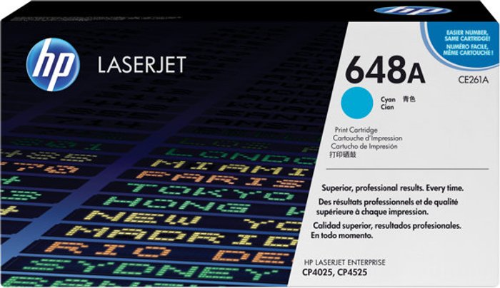 Currys Business | HP HP 648A - cyan - original - LaserJet - toner cartridge (CE261A) HP HP 648A - cyan - original - LaserJet - toner cartridge (CE261A)