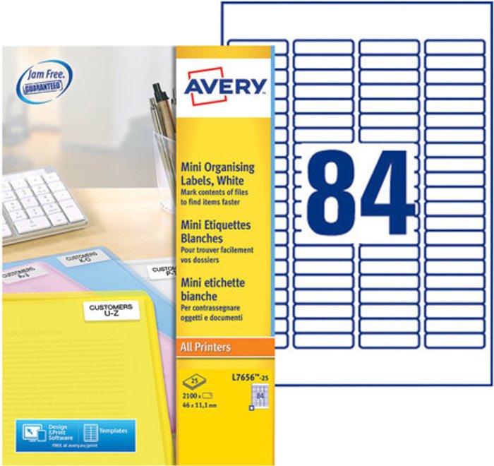 Currys Business | Avery Avery - labels - 2100 label(s) - 46 x 11.1 mm Avery Avery - labels - 2100 label(s) - 46 x 11.1 mm
