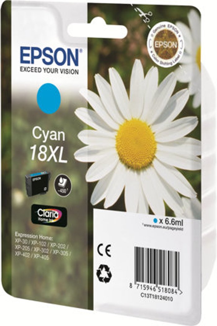 Currys Business | Epson Epson 18XL - XL - cyan - original - ink cartridge Epson Epson 18XL - XL - cyan - original - ink cartridge
