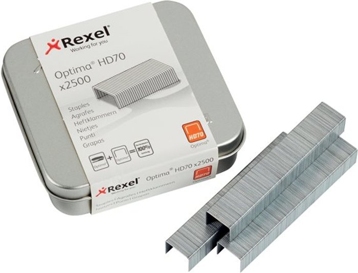 Currys Business | ACCO-REXEL Rexel Optima HD70 - staples - metallic silver - pack of 2500 ACCO-REXEL Rexel Optima HD70 - staples - metallic silver - pack of 2500