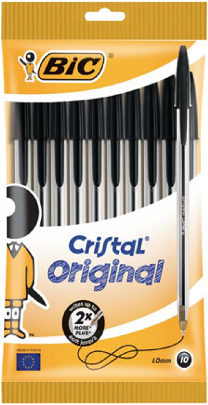 Currys Business | Bic BIC Cristal Original Ballpoint Pens - Black Bic BIC Cristal Original Ballpoint Pens - Black
