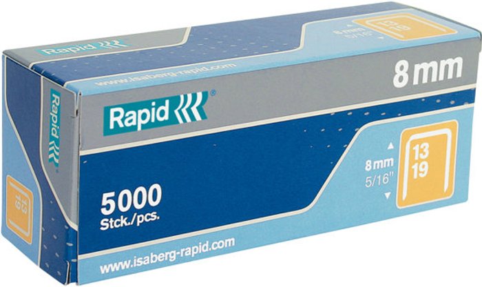 Currys Business | Rapid Rapid Type 13 Galvanised Staples 8mm Pack of 5000 Rapid Rapid Type 13 Galvanised Staples 8mm Pack of 5000