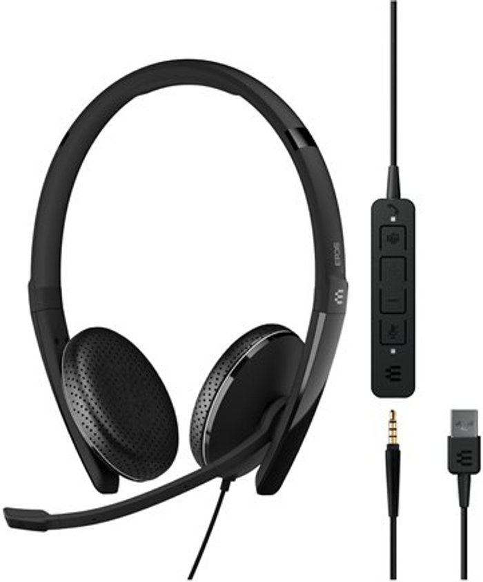 Currys Business | Epos Sennheiser Epos Adapt 165 T Stereo USB Headset with 3.5mm Jack Black 1000902 Epos Sennheiser Epos Adapt 165 T Stereo USB Headset with 3.5mm Jack Black 1000902