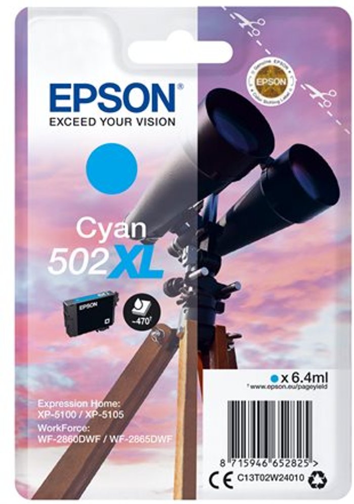 Currys Business | Epson Epson 502XL Ink Cartridge Binoculars Cyan C13T02W24010 Epson Epson 502XL Ink Cartridge Binoculars Cyan C13T02W24010