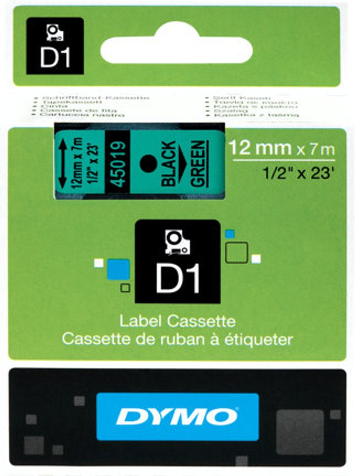 Currys Business | Dymo DYMO D1 - label tape - 1 cassette(s) - Roll (1.2 cm x 7 m) Dymo DYMO D1 - label tape - 1 cassette(s) - Roll (1.2 cm x 7 m)