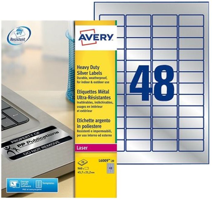 Currys Business | Avery Avery Heavy Duty Laser Labels - labels - 960 label(s) - 45.7 x 21.2 mm Avery Avery Heavy Duty Laser Labels - labels - 960 label(s) - 45.7 x 21.2 mm