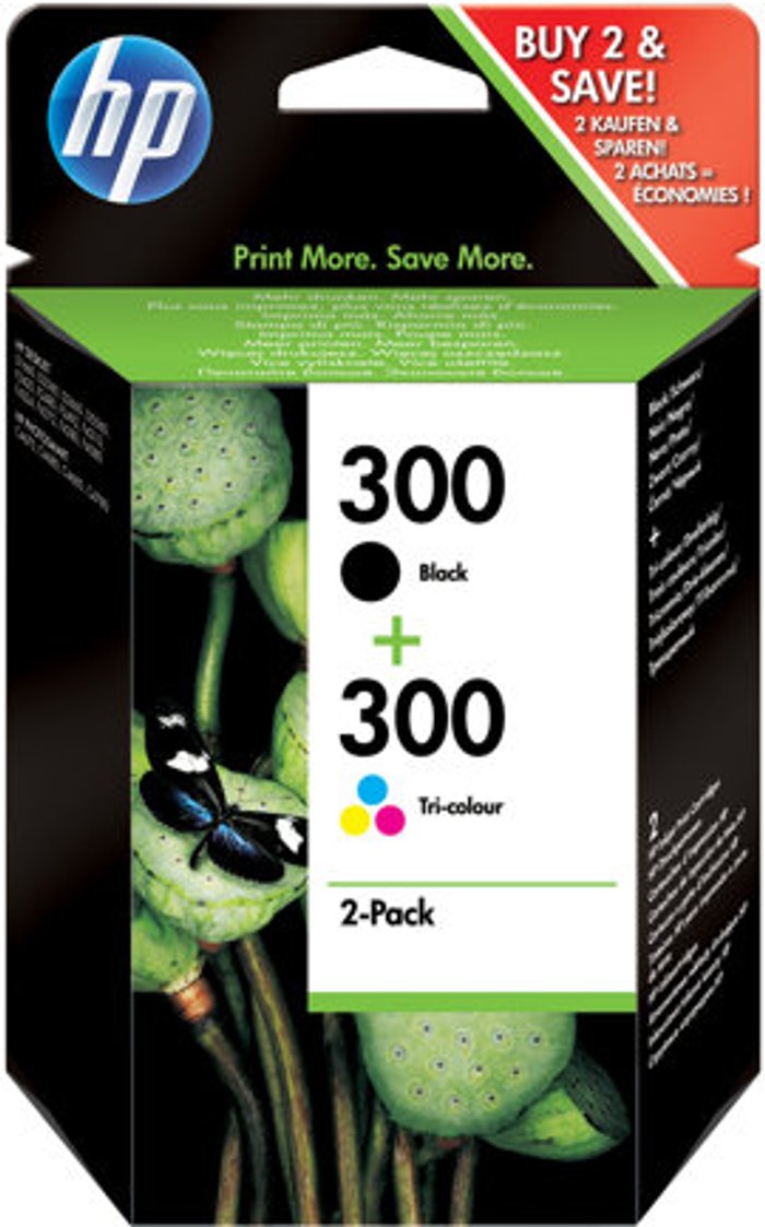 Currys Business | HP HP Hewlett-Packard 300 Black and Tri-Colour Inkjet Cartridges - Pack of 2 HP HP Hewlett-Packard 300 Black and Tri-Colour Inkjet Cartridges - Pack of 2