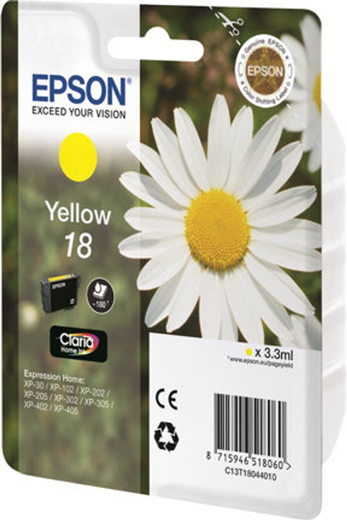 Currys Business | Epson Epson 18 - yellow - original - ink cartridge Epson Epson 18 - yellow - original - ink cartridge