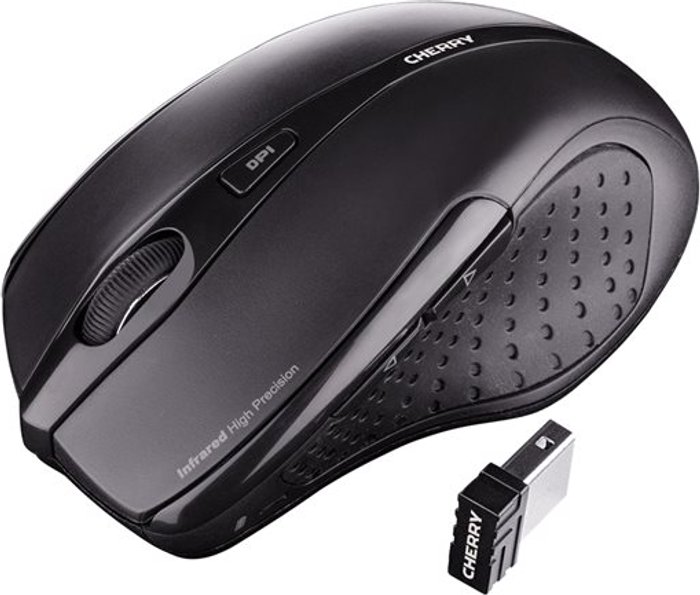 Currys Business | Cherry Cherry MW 3000 USB Wireless Ergonomic Mouse Right Hand with Additional Keys Black JW-T0100 Cherry Cherry MW 3000 USB Wireless Ergonomic Mouse Right Hand with Additional Keys Black JW-T0100