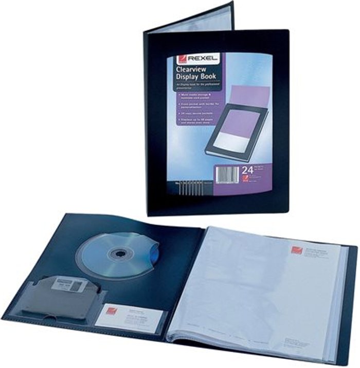 Currys Business | Rexel Rexel Clearview Display Book 24 Pocket A5 Black 10410BK Rexel Rexel Clearview Display Book 24 Pocket A5 Black 10410BK