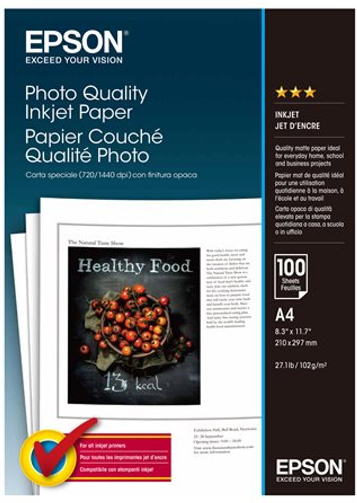 Currys Business | Epson A4 Photo Quality Inkjet Paper (100 sheets) Epson A4 Photo Quality Inkjet Paper (100 sheets)